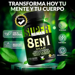 Cápsulas 8 en 1 - Shilajit Ashwagandha Rhodiola Rosea Panax y Ginseng