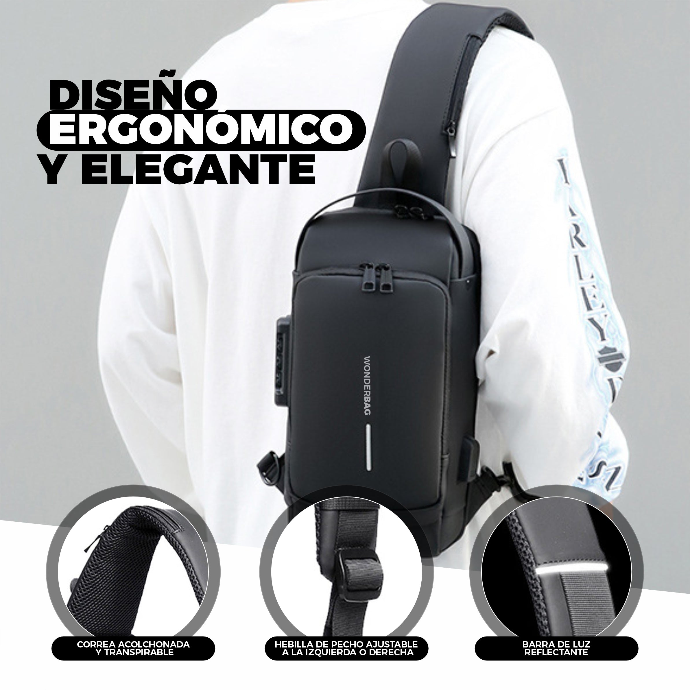 Bolso Cruzado Antirrobo y Ergonómico- Wonder Bag®