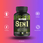 Cápsulas 8 en 1 - Shilajit Ashwagandha Rhodiola Rosea Panax y Ginseng
